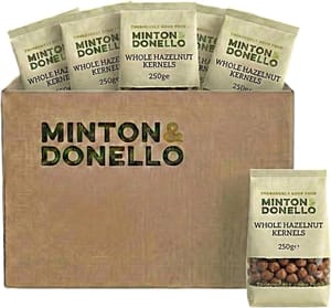 Minton & Donello - Organic Hazelnut Whole Kernels, Pack of 6 X 250g