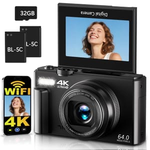 H-Bocam 4K 64MP WiFi Digital Camera, Compact