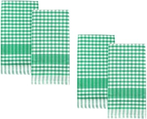 Talking Tables Green Gingham Kitchen Towels 4 Pack 45x45cm