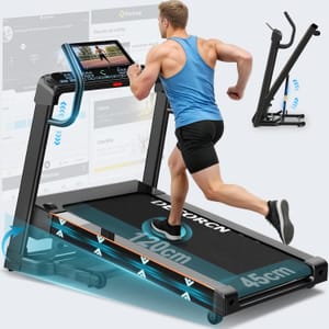 DECORCN Foldable Home Treadmill, 4.5HP, 20 Incline Levels, 150kg