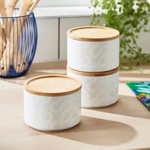 Set of 3 Elements Wigley Stacking Kitchen Canisters