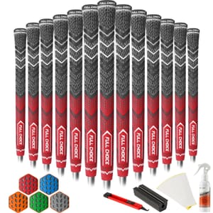 Full Choice 13-Pack Cross-Cord Golf Grips Kit, Red, Oversize