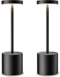 SLSMD 2-Pack Cordless Table Lamps IP54, 5000mAh, 3-Color Stepless Dimming