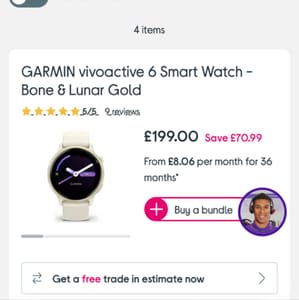GARMIN Vivoactive 6 Smart Watch - Bone & Lunar Gold