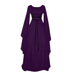 Witch Dress Halloween Costume for Plus-Size Women Skeleton Ghost Purple