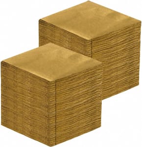 50 X Gold Cocktail Napkins, 2-Ply, 25 Cm