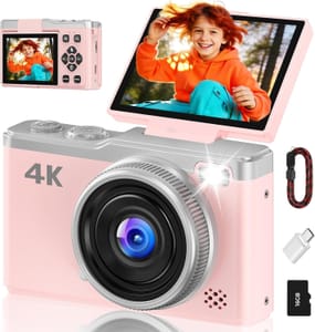 4K 64MP Compact Vlogging Camera with 2.4-Inch Flip Screen