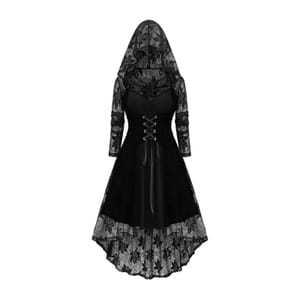 Womens Gothic Halloween Dress A-Line plus Size Black S