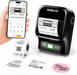 Rongta Bluetooth Label Maker Machine with Tape,Black