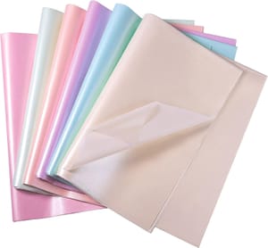 LUTER Flower Wrapping Paper, 30 Sheets, 20x27.6 In, Translucent Metallic
