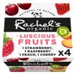 Rachels Dairy Luscious Fruits Cherry & Strawberry Organic Yogurts4x110g