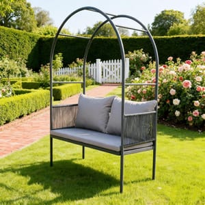 Linea Modern Arched Metal Garden Bench