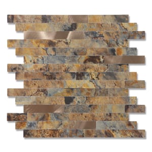 Peel-and-Stick Stone Tile Backsplash, 12x12, 20 Sheets, Brown Stone