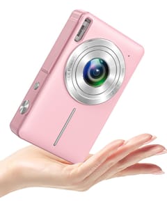1080P FHD 16X Zoom Compact Digital Camera, 2.5-Inch Screen, Pink