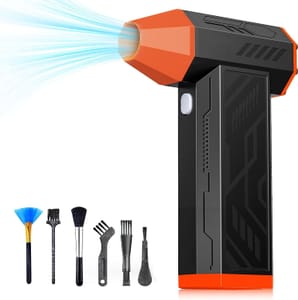 Electric Air Duster, 4-Gear Adjustable, 130000RPM, Cordless (Orange)