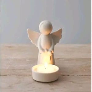 Angel Statue with Tealight Candle Holder, 11cm + £4.20 P&P