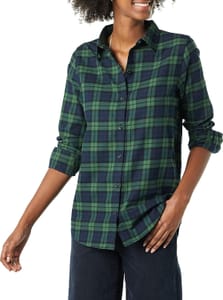 Amazon Essentials Women's Regular-Fit Flannel Shirt (Size L)