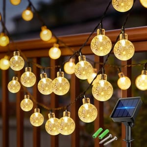 Laihur 7m, 50 LED Solar Globe Fairy Lights with 8 Modes