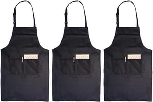 Joeji's Kitchen Adjustable Black Apron Set of 3