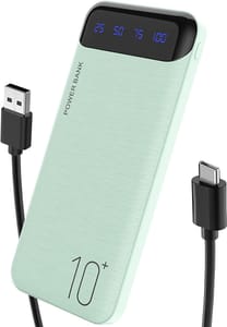 Portable Charger 10000mAh Slim USB C Input and Output Power Bank