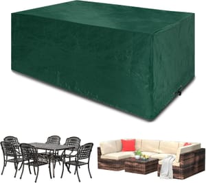 Funshot Garden Furniture Covers: Square Table and Chair, Waterproof, Green