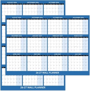 2026-2027 Wall Planner A1 Laminated, 84x60cm, Double-Sided Calendar
