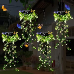 KagoLing 4-Pack Solar LED Fairy Lights, 66 LEDs IP65