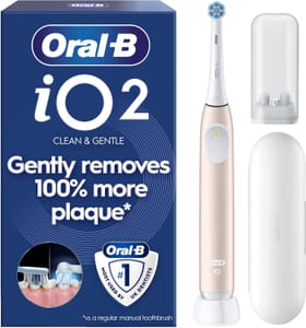 Oral-B iO2 Electric Toothbrush for Adults, Calm Pink Travel Case