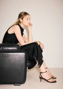 Heeled Sandal with Crossed Straps