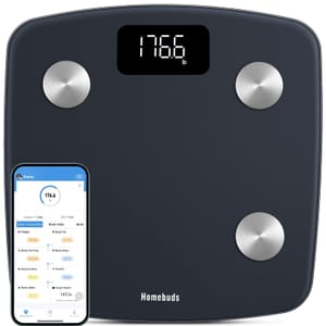 Homebuds Smart Bathroom Scale with App Sync 400lb BMI SapphireBlue