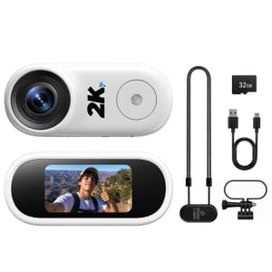 2K Mini Body Camera, Thumb-Size POV Action Cam, 32GB SD