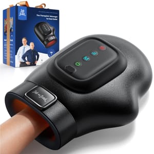 Bob and Brad Hand Massager with Heat and Compression, Black