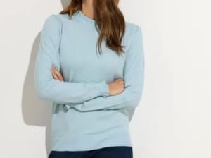 M&Co Light Blue Frill Neck Knitted Jumper ( 14/16 only )