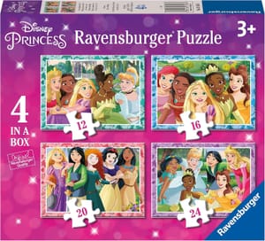 Ravensburger Disney Princess 4-in-a-Box Jigsaw Puzzles, Ages 3+, 1224 Pcs