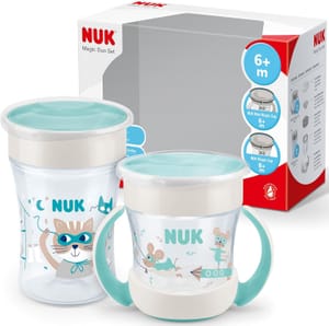 NUK Magic Cup Duo: Anti-Spill 360, 6m+, 160/230 Ml Mint