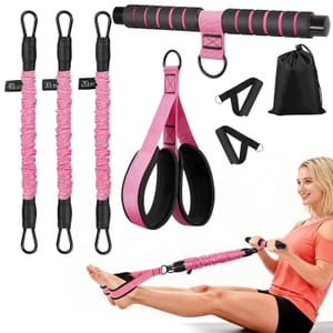 Pedal Resistance Bands with Handles, 20-90 Lb, 7-Level Pilates Set