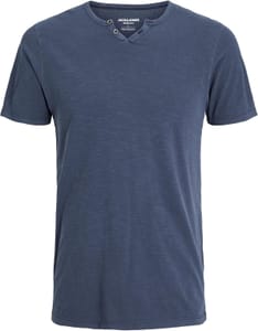 Jack & Jones JJESPLIT Neck Tee Navy Slim Fit XS-XL