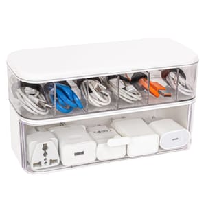 ZBRANDS Charger Organizer Box for Cords, 23 Cm, 6 Slots
