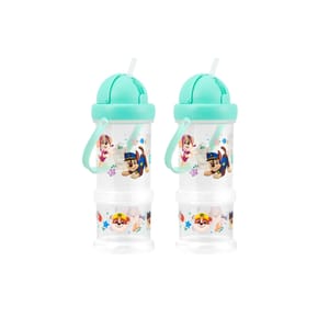 Paw Patrol Sipper 'N' Snacker Teal 2-Pack Water Bottles, 300ml
