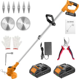 DEAL STACK - JYGMPRO 21V Cordless Grass Trimmer with 2x 2.0Ah Batteries