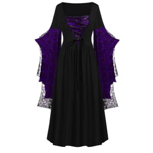 Halloween Costume for Adult Women Gothic Skeleton Vintage Dress