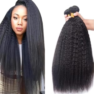 AiPliantfis 1B Natural Black Yaki Wave Hair Bundles 28/30/32in