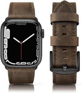 Tuocal Genuine Leather Apple Watch Strap 4246mm, Men & Women