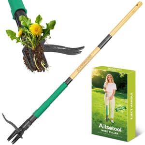 Allsetool 1.1m Stand-up Weed Puller with Bamboo Handle