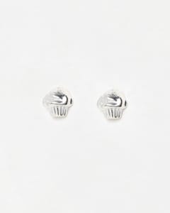 Sterling Silver Marie Cupcake Silver Stud Earrings