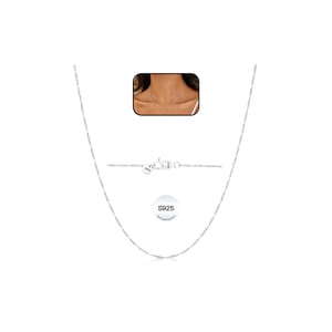 Fehki 925 Silver Chain for Women 1-2mm 16-22 In