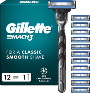 Gillette Mach3 Razor UEFA Champions League Edition with 12 Refills - £13.32 S&S