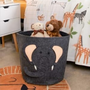 OHS Elephant Felt Storage Basket - Charcoal