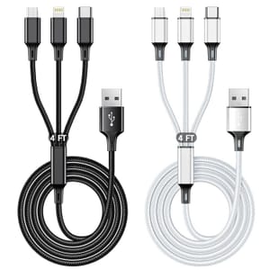 Multi Charging Cable 2 Packs 4FT,3A 3 in 1 Charging Cord