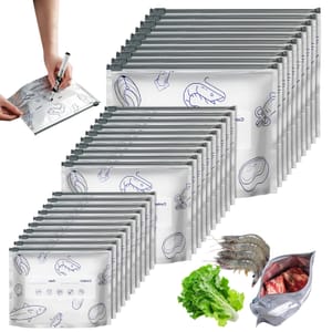 30PCS Aluminum Foil Fresh-Keeping Bags, 3 Sizes, Reusable
